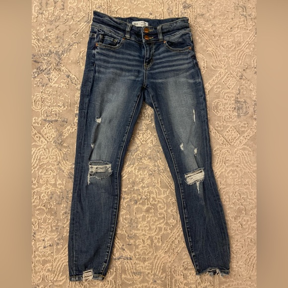 BKE Denim - BKE Victoria Mid Rise Jeans Ankle Skinny Distressed Womens Size 26